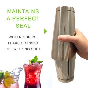 Divris Boston Shaker, Cocktail Shaker Boston Mixing Tin Bartender Tool : 2 Pcs Set