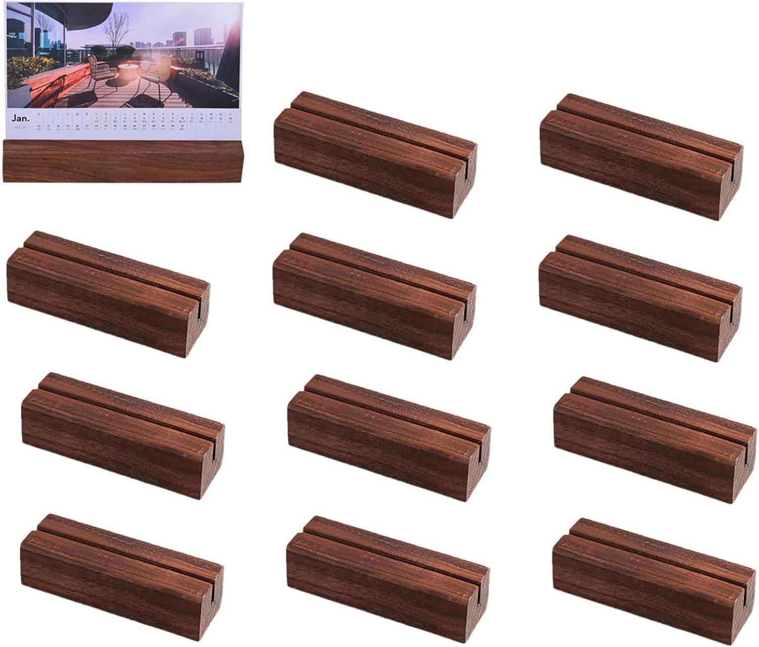 Divris Natural Wood Place Card holders 6 x 3.2 x 2.5 cm : 12 Pcs