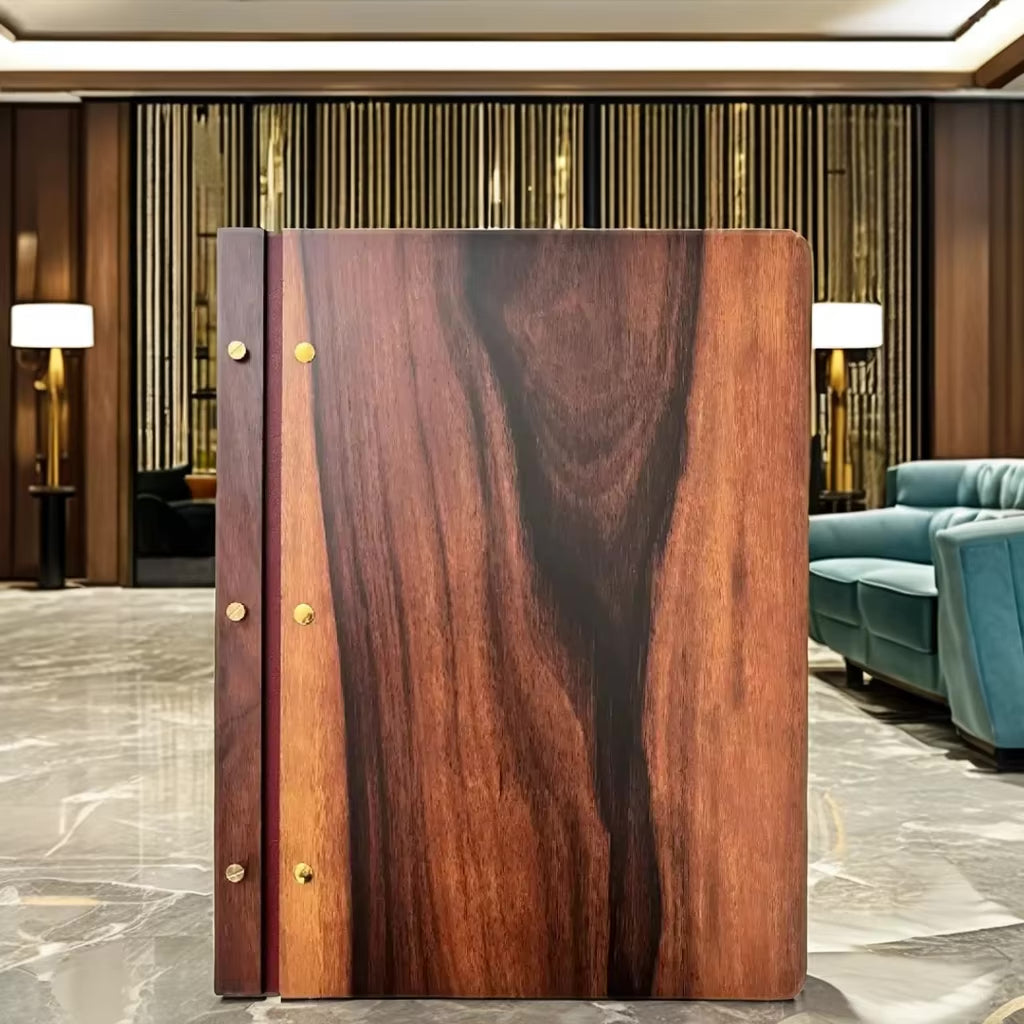 Divris Wooden Menu Cover : Screw fitting