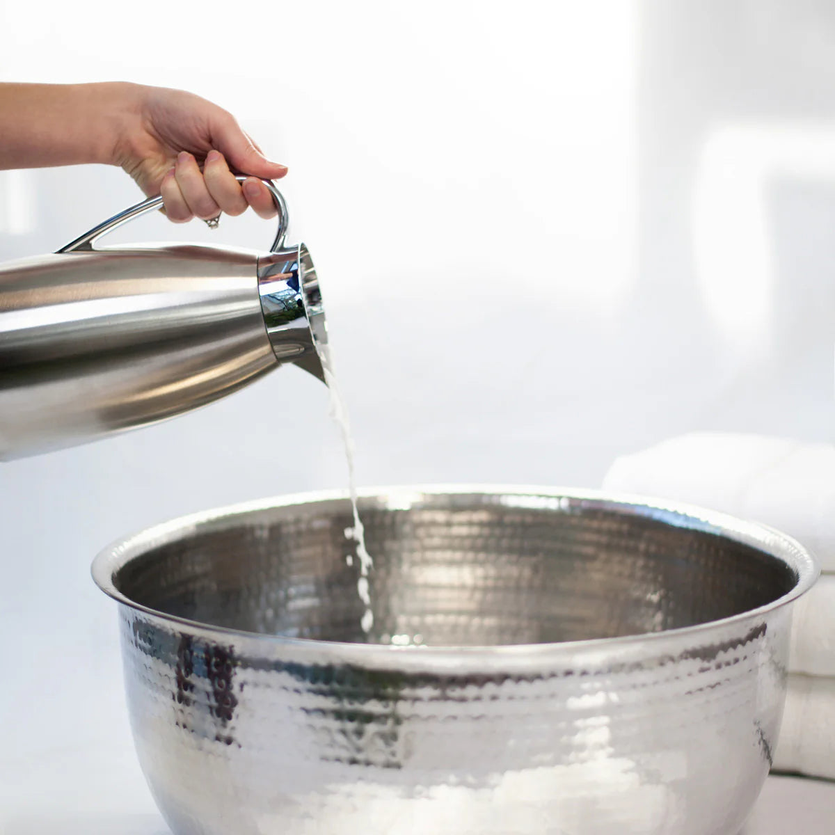 Hammered Stainless Steel Pedicure Bowl