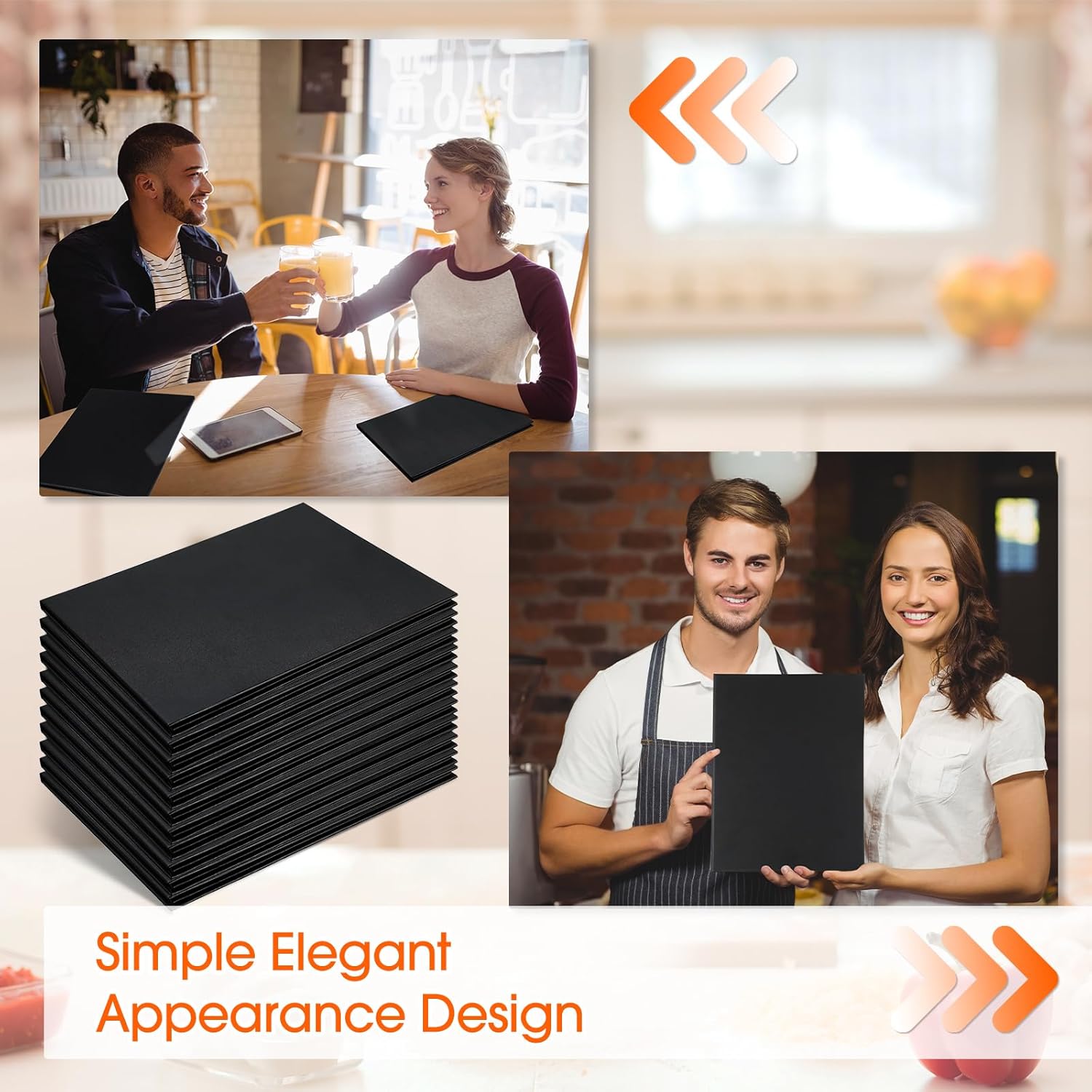 Leather Menu Covers (2 Panel 2 View folder) BLACK (20 Pcs Pack)