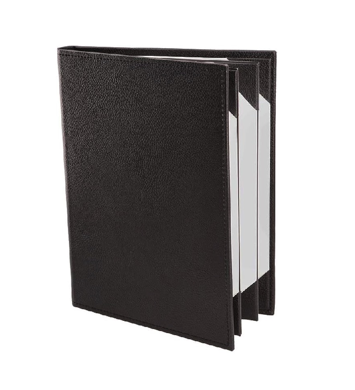 Menu Covers Book style (4 panel 6 view folder) Black: 20 Pcs Pack