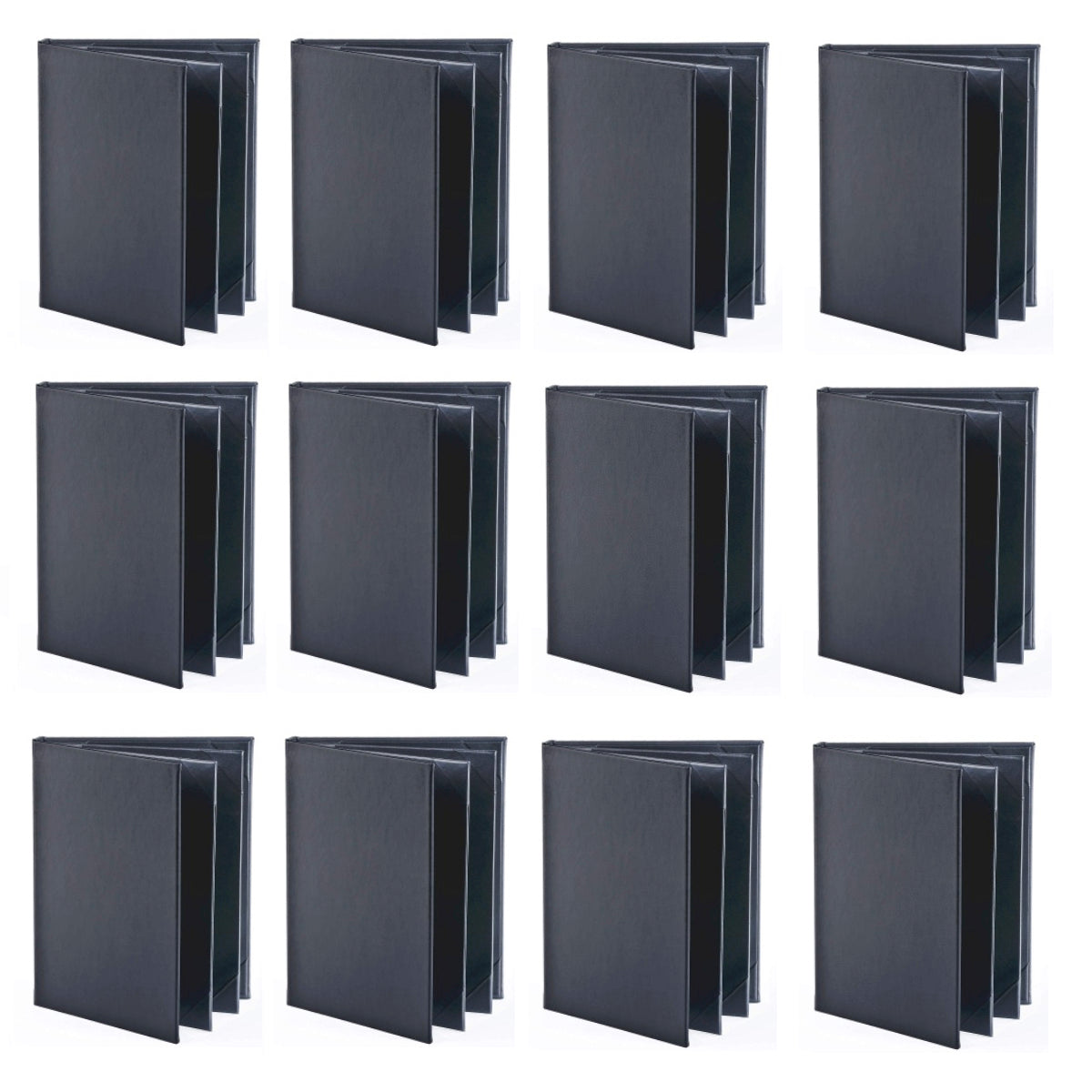 Menu Covers Book style (4 panel 6 view folder): Black