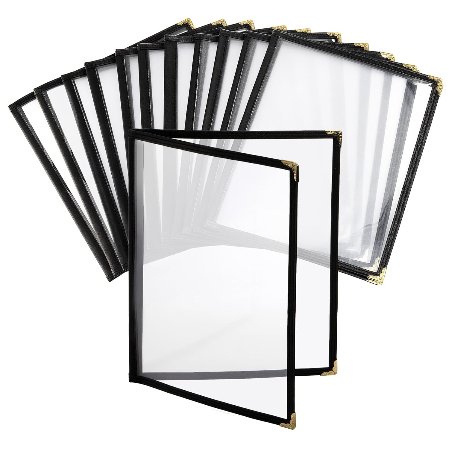 Divris PVC Restaurant Menu Cover, Menu Holder, Cafe Bar Beverage Menu Folder, Clear PVC Menu Folder (4 View): 50 Pcs Pack