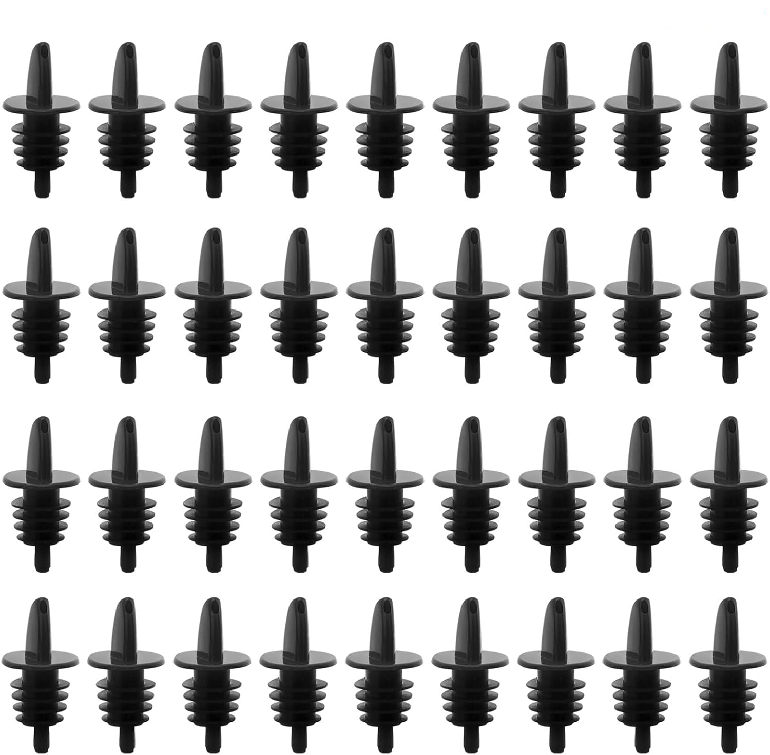 Free-Flow Bottle Speed Pourers Black Plastic