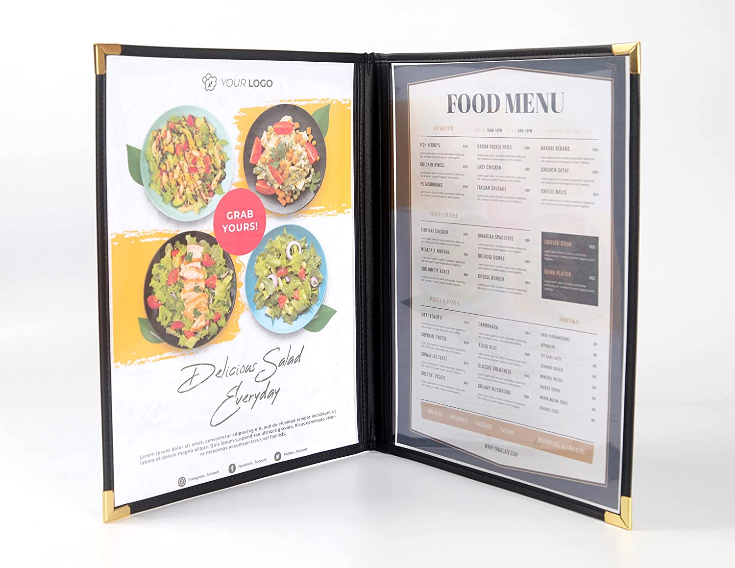 Divris PVC Restaurant Menu Cover, Menu Holder, Cafe Bar Beverage Menu Folder, Clear PVC Menu Folder (6 View): 50 Pcs Pack