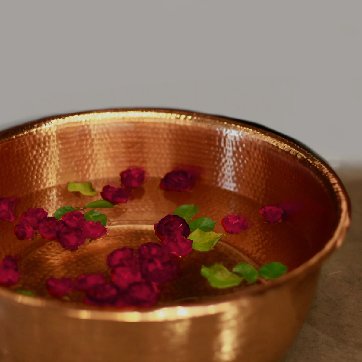 Pure Copper Antique Hammered Pedicure Bowl, Dia: 16"