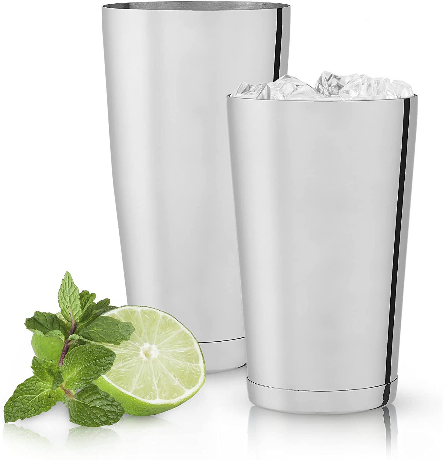 Divris Boston Shaker, Cocktail Shaker Boston Mixing Tin Bartender Tool : 2 Pcs Set
