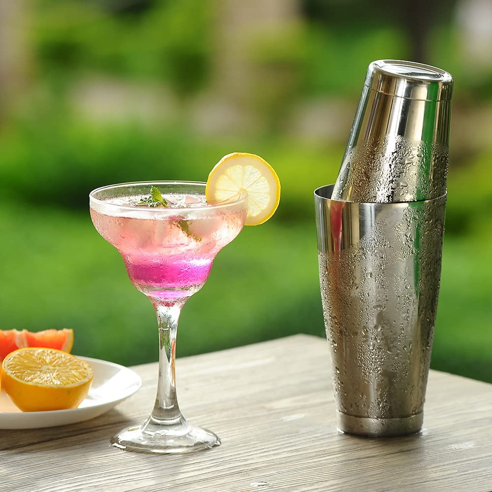 Divris Boston Shaker, Cocktail Shaker Boston Mixing Tin Bartender Tool : 2 Pcs Set