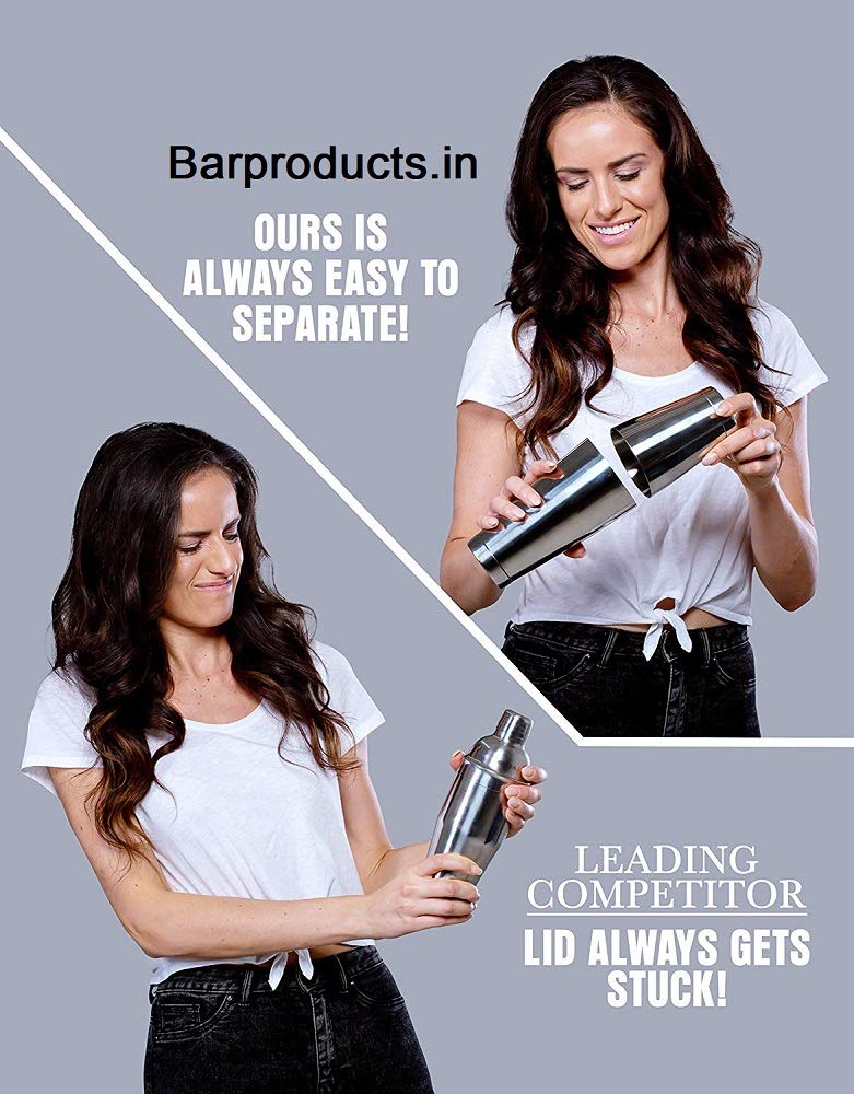Divris Boston Shaker, Cocktail Shaker Boston Mixing Tin Bartender Tool : 2 Pcs Set