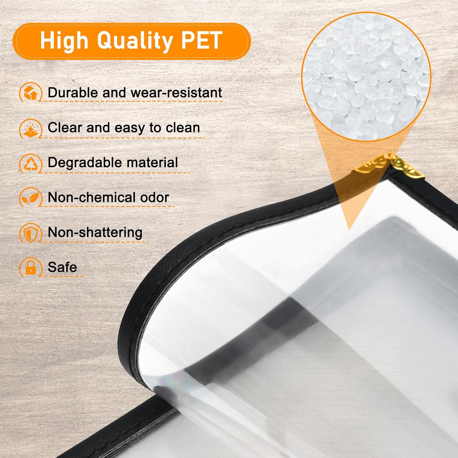 Divris PVC Restaurant Menu Cover, Menu Holder, Cafe Bar Beverage Menu Folder, Clear PVC Menu Folder (8 View): 50 Pcs Pack