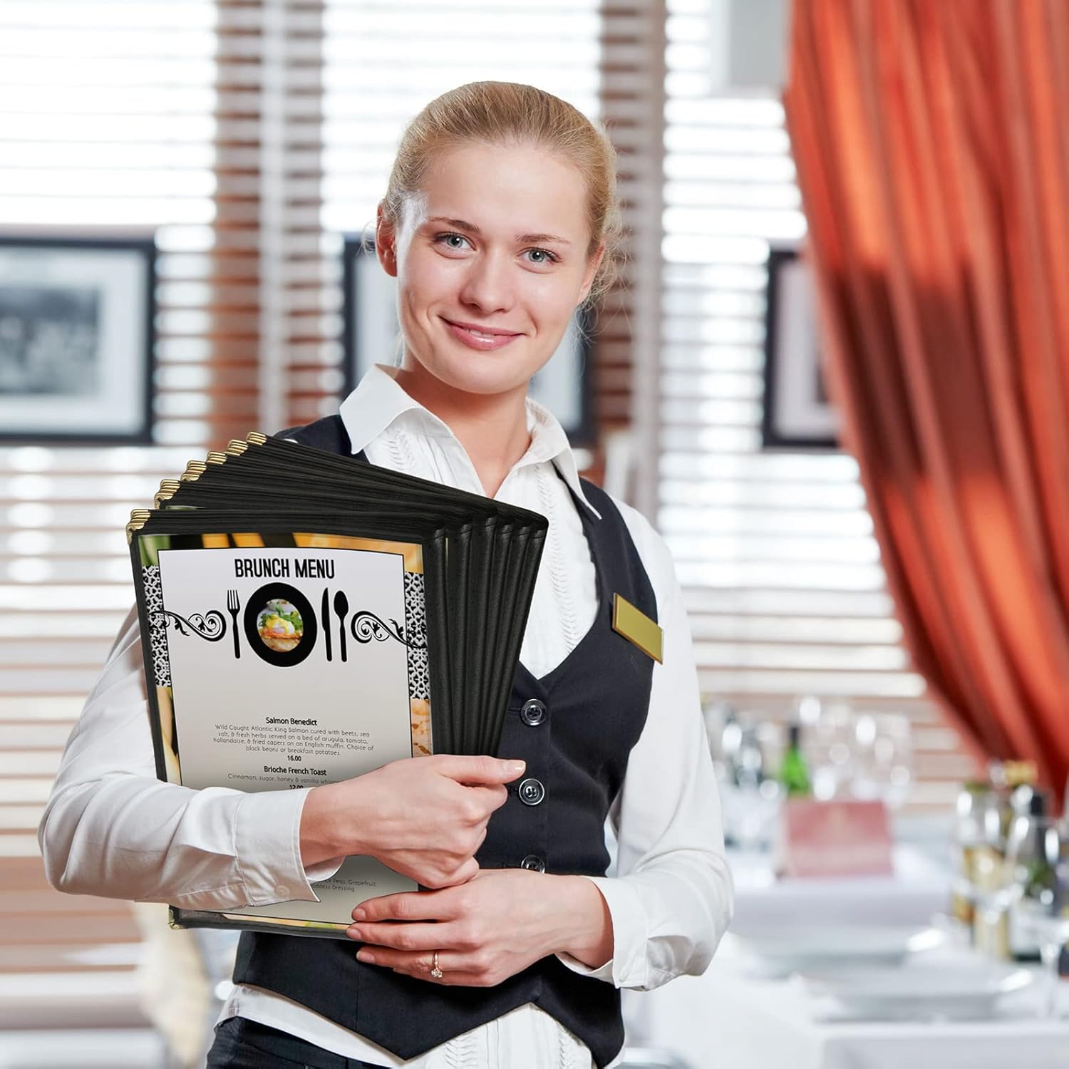 Divris PVC Restaurant Menu Cover, Menu Holder, Cafe Bar Beverage Menu Folder, Clear PVC Menu Folder (12 View): 50 Pcs Pack