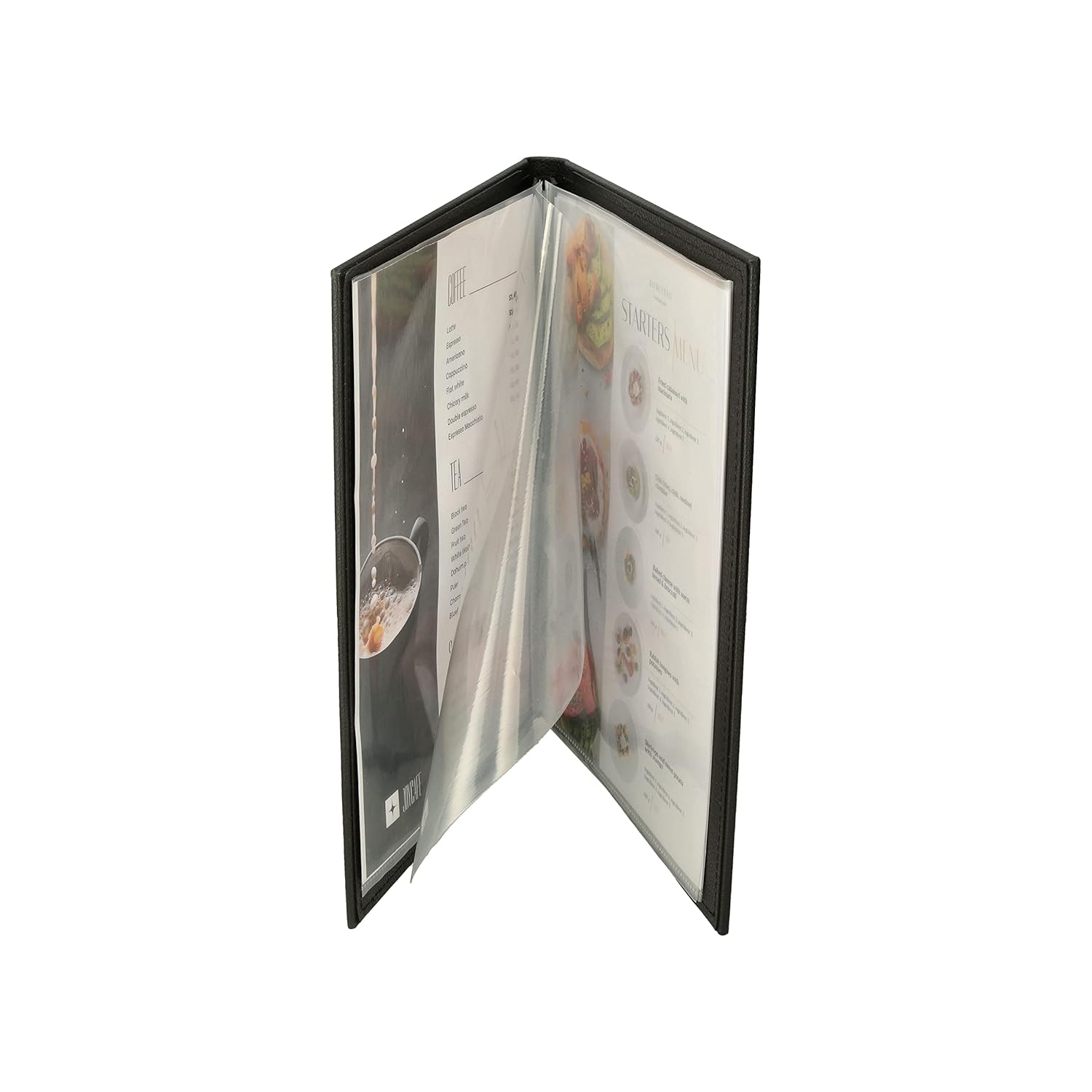 Restaurant Leather Menu Covers Holders screw fitting, Menu Presenters for Restaurants, Menu Holder: BLACK  (20 Pcs Pack)