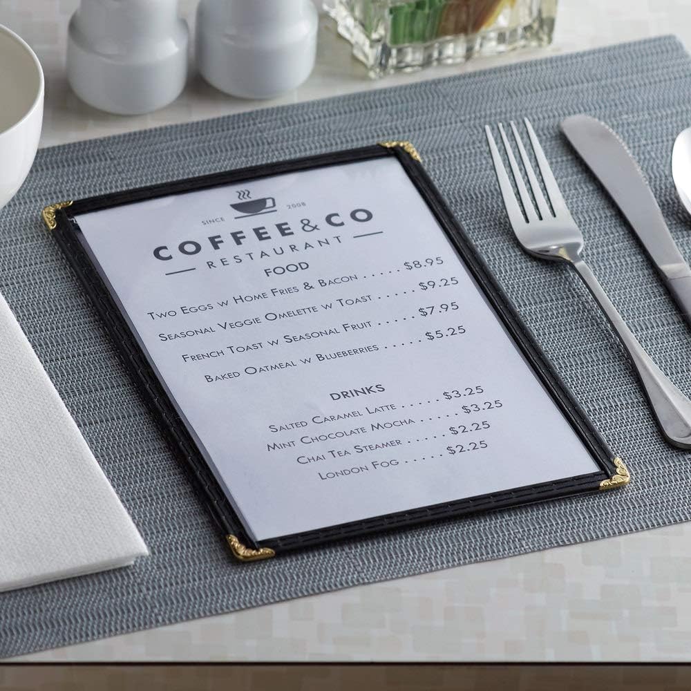 Divris Restaurant Menu Sleeve, Menu Holder, Cafe Bar Beverage Menu Folder, Clear PVC Menu Folder (2 View): 50 Pcs Pack
