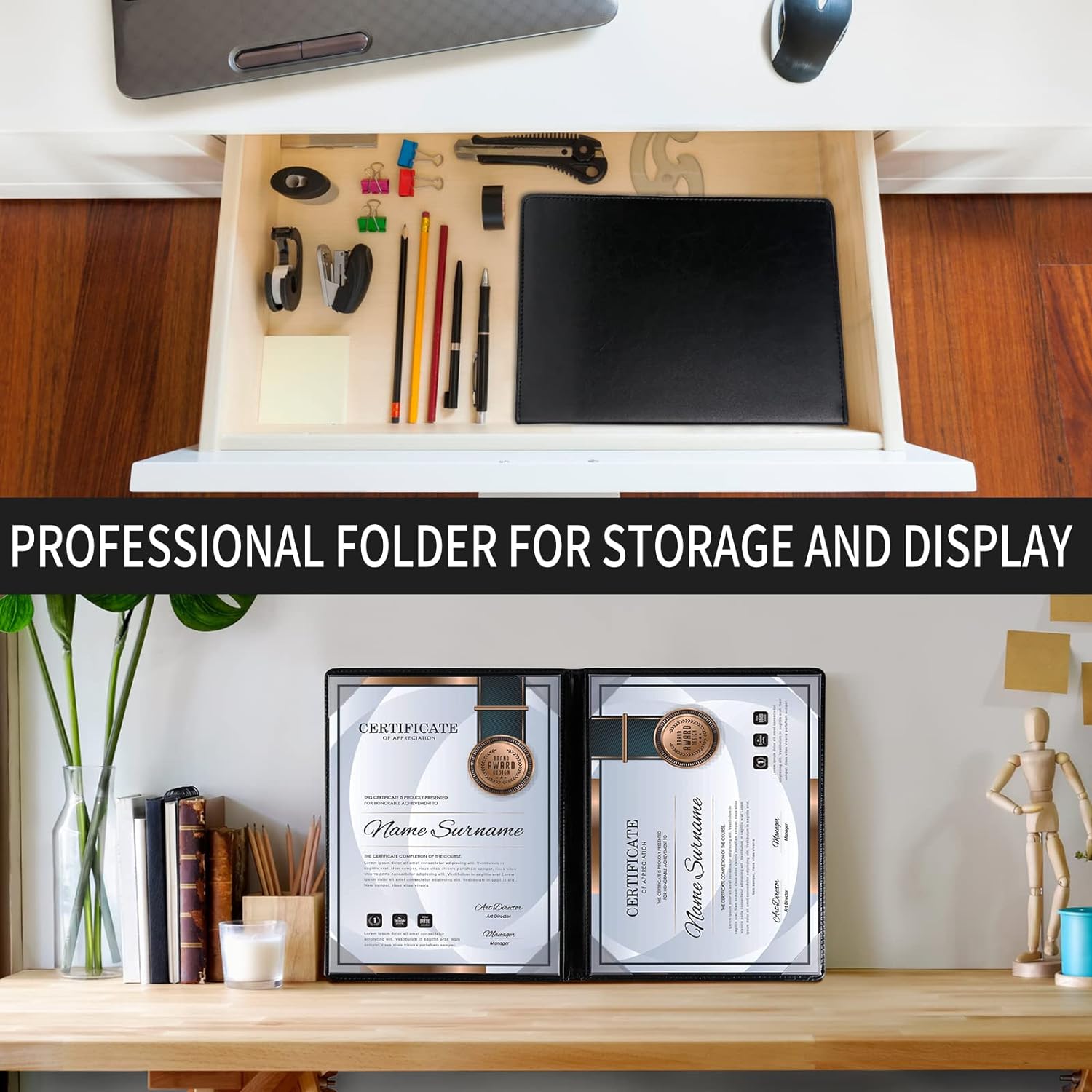 Diploma Cover: Black: Pack of 20 Pcs