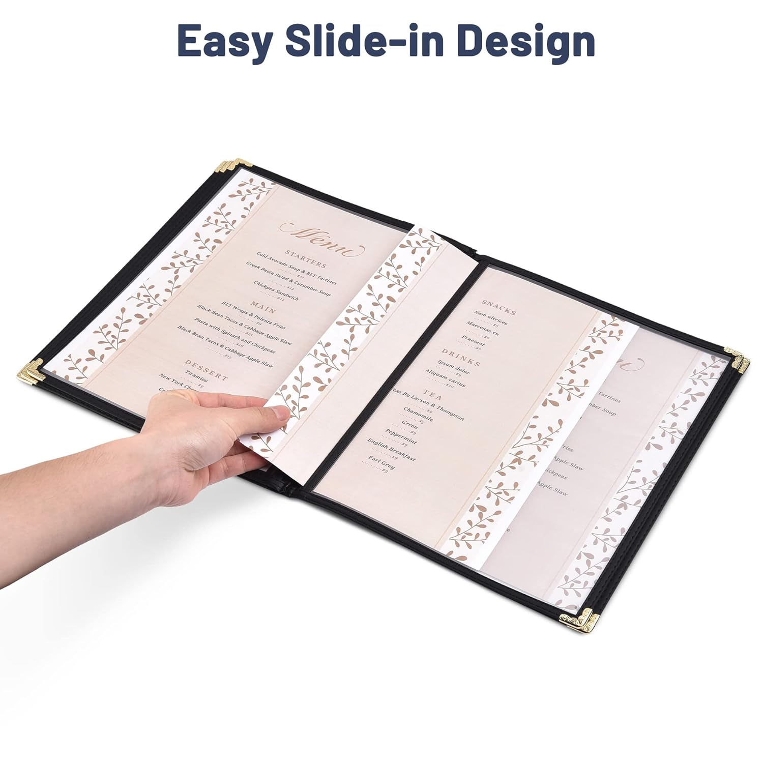 Divris PVC Restaurant Menu Cover, Menu Holder, Cafe Bar Beverage Menu Folder, Clear PVC Menu Folder (10 View): 50 Pcs Pack