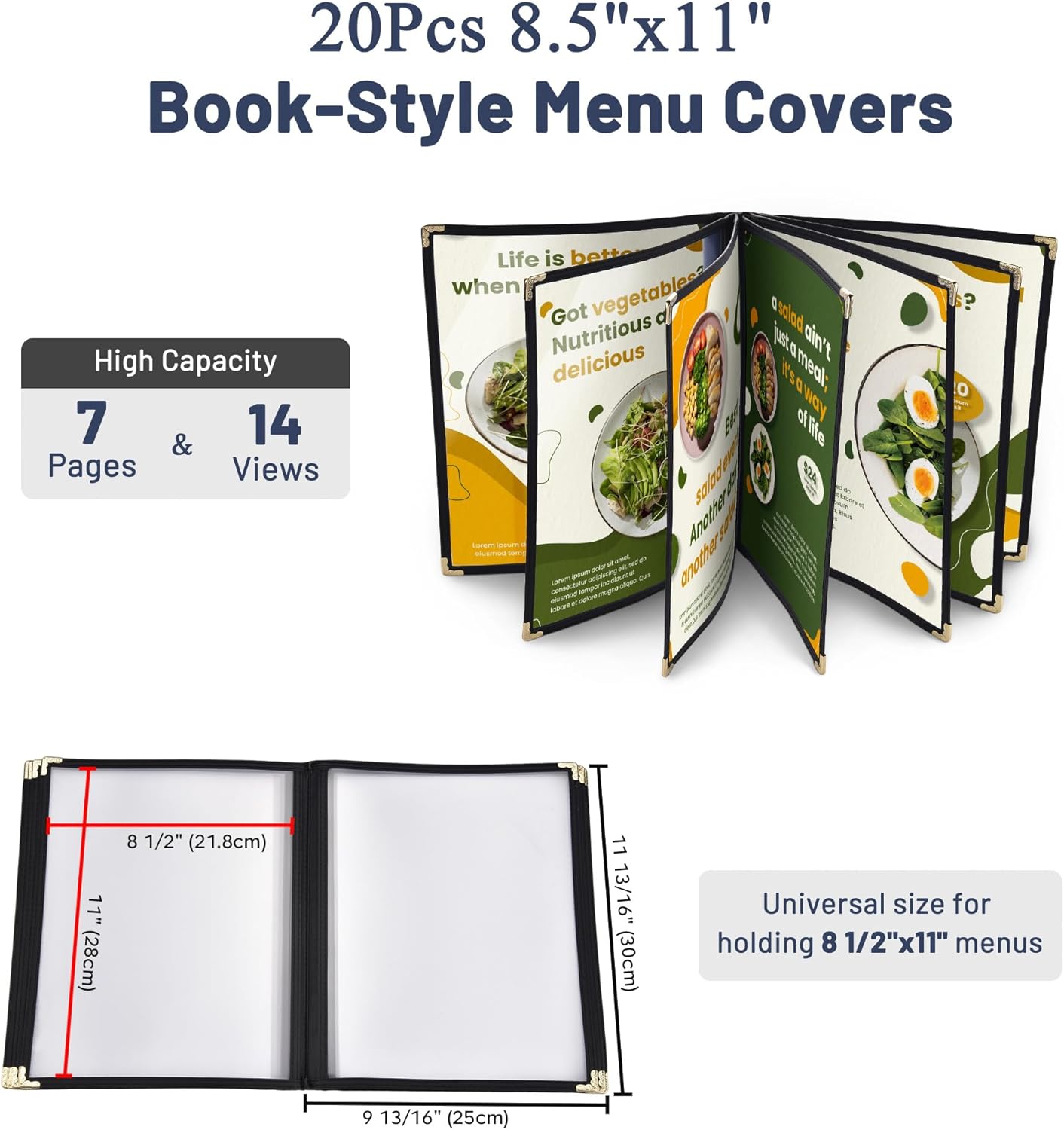 Divris PVC Restaurant Menu Cover, Menu Holder, Cafe Bar Beverage Menu Folder, Clear PVC Menu Folder (14 View): 50 Pcs Pack