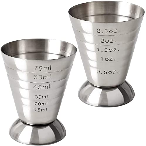 Divris Stainless Steel Multi Level Measuring Maximum 75 ml: Pack of 2