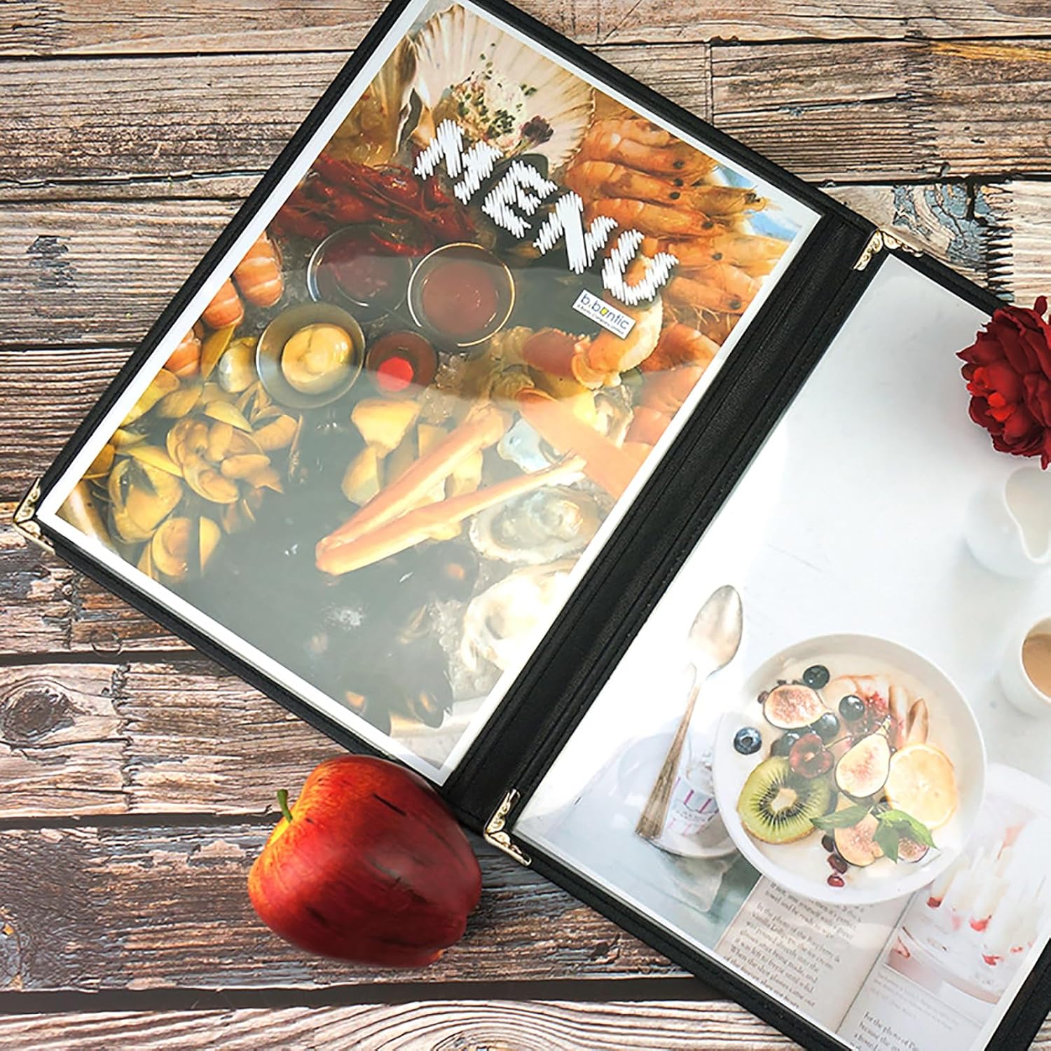 Divris PVC Restaurant Menu Cover, Menu Holder, Cafe Bar Beverage Menu Folder, Clear PVC Menu Folder (4 View): 50 Pcs Pack