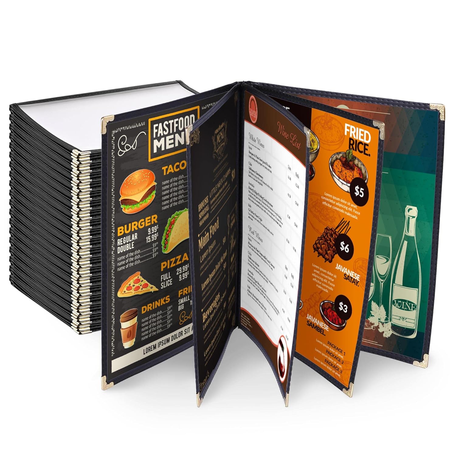 Divris PVC Restaurant Menu Cover, Menu Holder, Cafe Bar Beverage Menu Folder, Clear PVC Menu Folder (10 View): 50 Pcs Pack