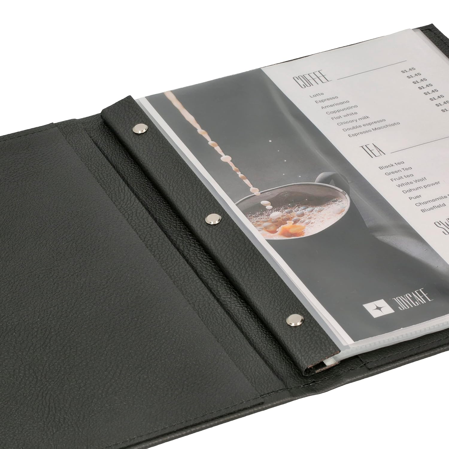 Restaurant Leather Menu Covers Holders screw fitting, Menu Presenters for Restaurants, Menu Holder: BLACK  (20 Pcs Pack)