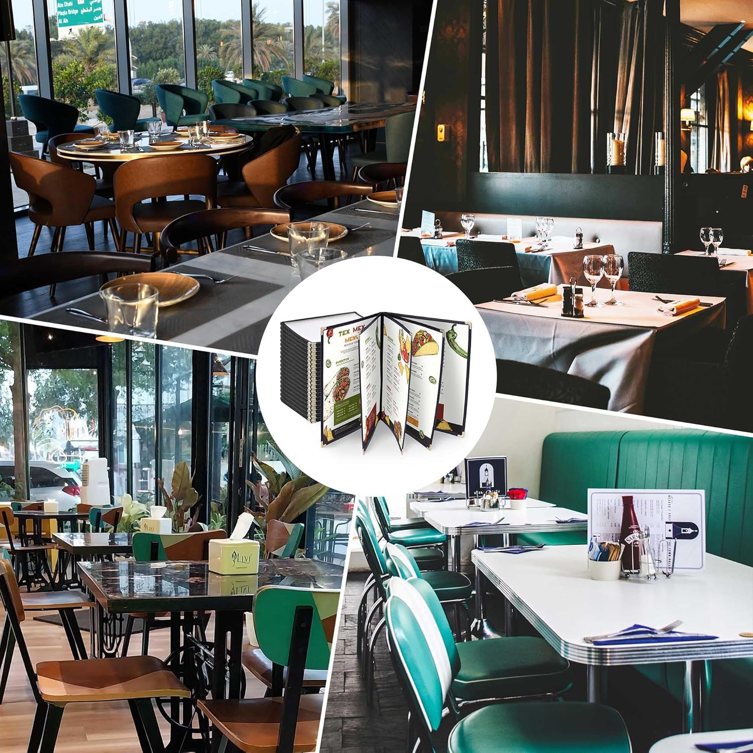 Divris PVC Restaurant Menu Cover, Menu Holder, Cafe Bar Beverage Menu Folder, Clear PVC Menu Folder (10 View): 50 Pcs Pack