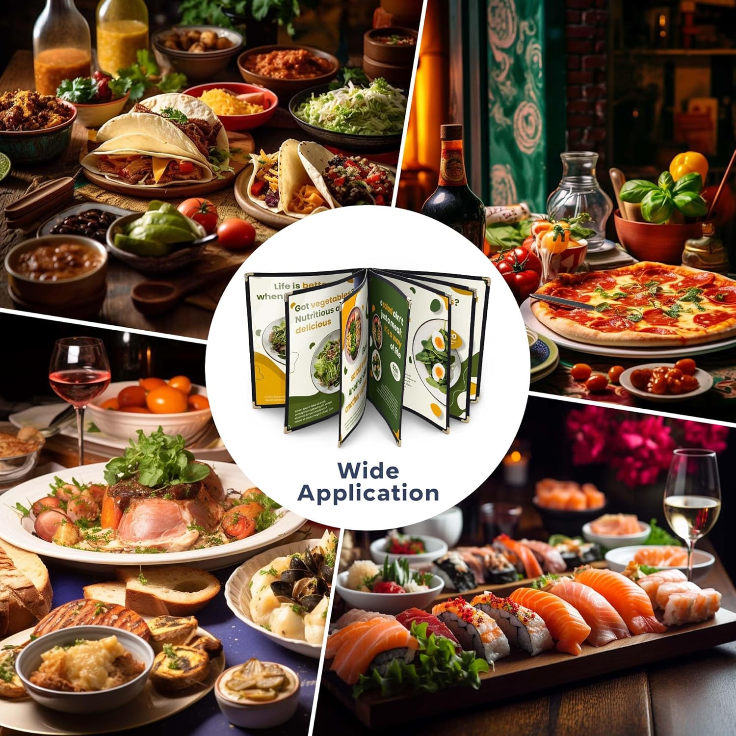 Divris PVC Restaurant Menu Cover, Menu Holder, Cafe Bar Beverage Menu Folder, Clear PVC Menu Folder (14 View): 50 Pcs Pack