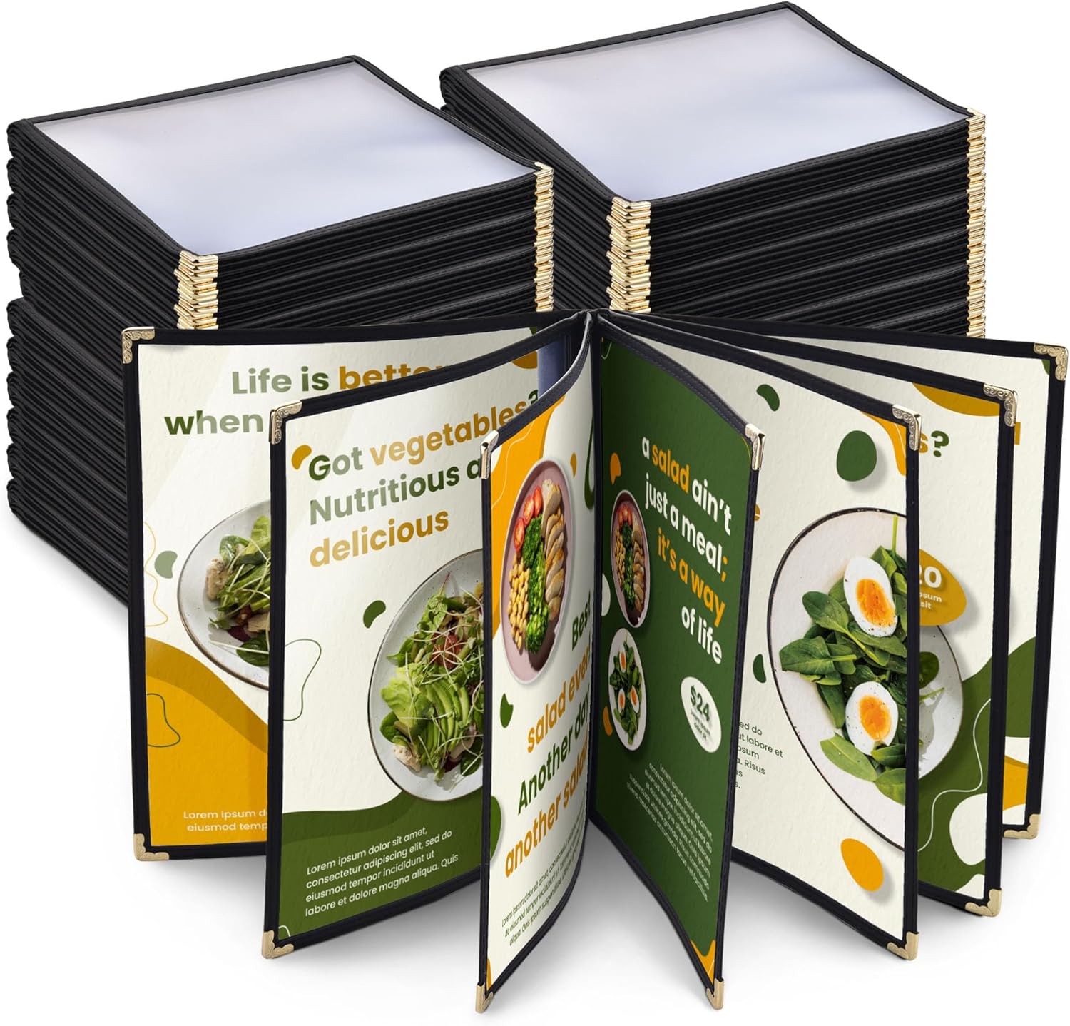 Divris PVC Restaurant Menu Cover, Menu Holder, Cafe Bar Beverage Menu Folder, Clear PVC Menu Folder (14 View): 50 Pcs Pack
