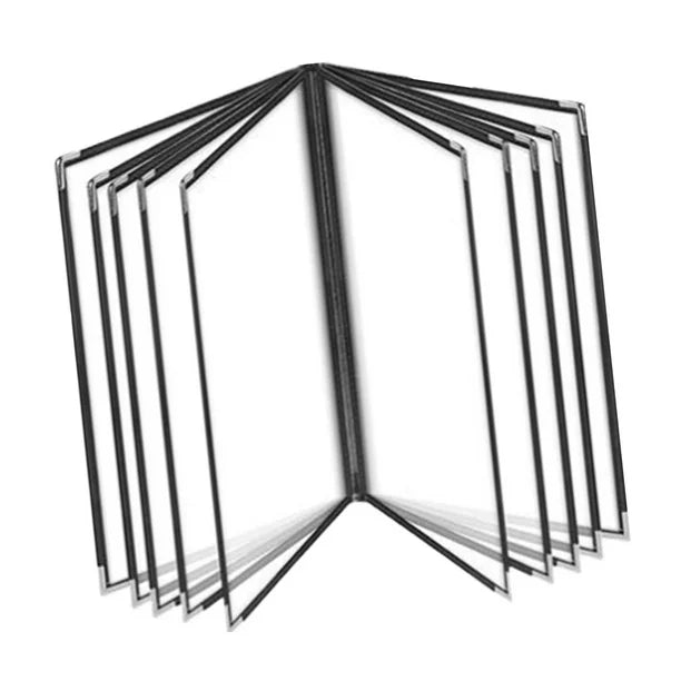 Divris PVC Restaurant Menu Cover, Menu Holder, Cafe Bar Beverage Menu Folder, Clear PVC Menu Folder (20 View): 50 Pcs Pack