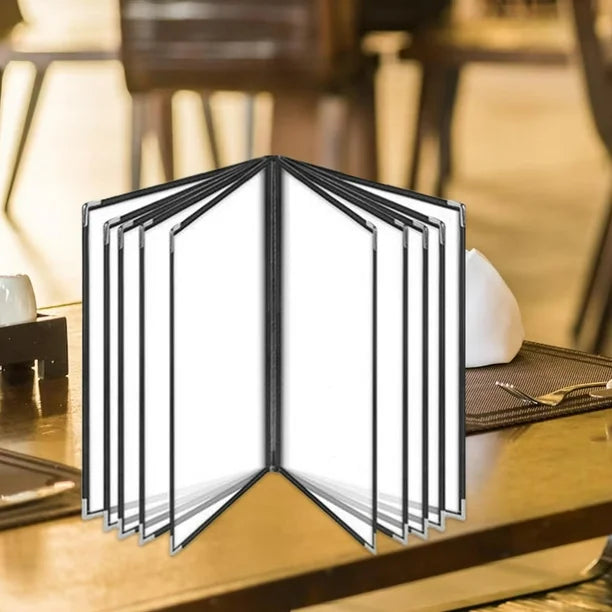 Divris PVC Restaurant Menu Cover, Menu Holder, Cafe Bar Beverage Menu Folder, Clear PVC Menu Folder (20 View): 50 Pcs Pack