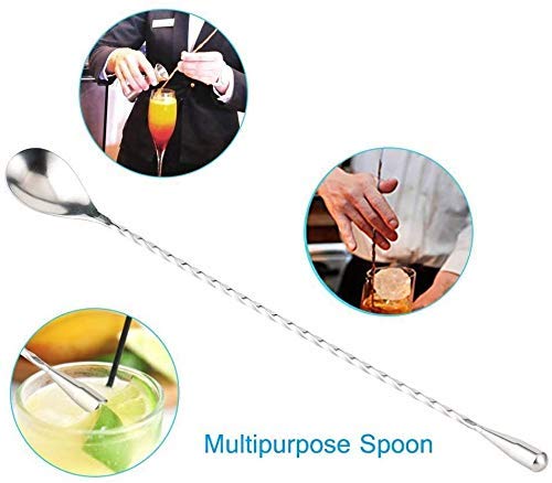 Divris Teardrop Mixing Spoon 12 Inches with Japanese Peg Measurer 30-60 ml: 02 Pcs