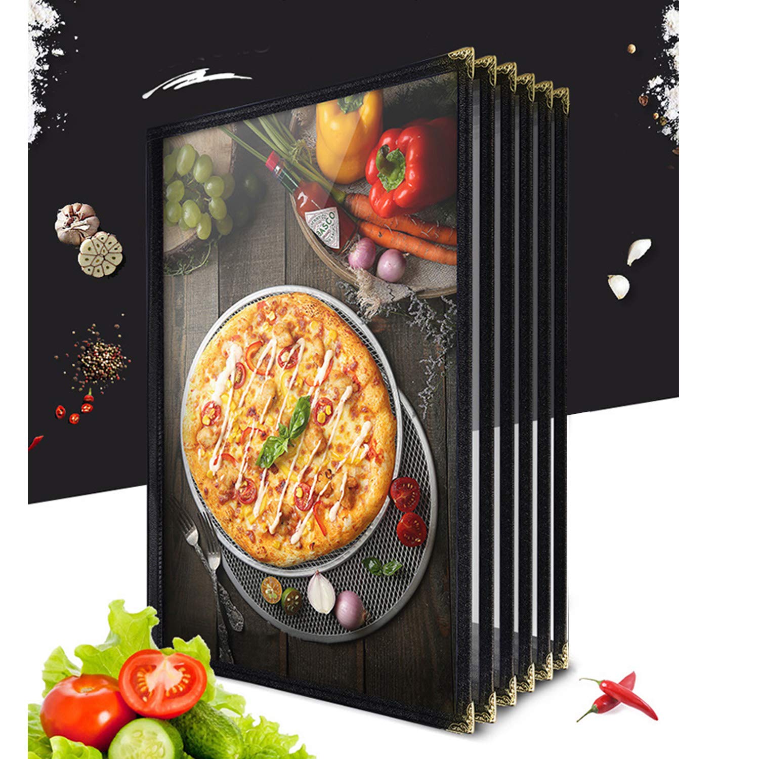 Divris PVC Restaurant Menu Cover, Menu Holder, Cafe Bar Beverage Menu Folder, Clear PVC Menu Folder (12 View): 50 Pcs Pack
