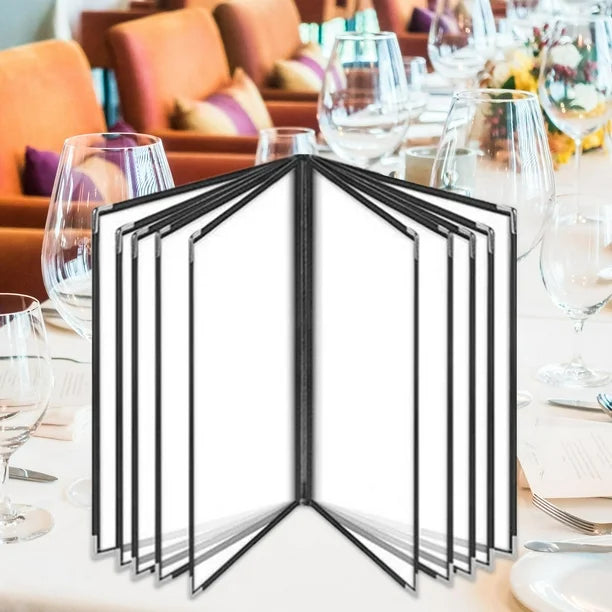 Divris PVC Restaurant Menu Cover, Menu Holder, Cafe Bar Beverage Menu Folder, Clear PVC Menu Folder (20 View): 50 Pcs Pack