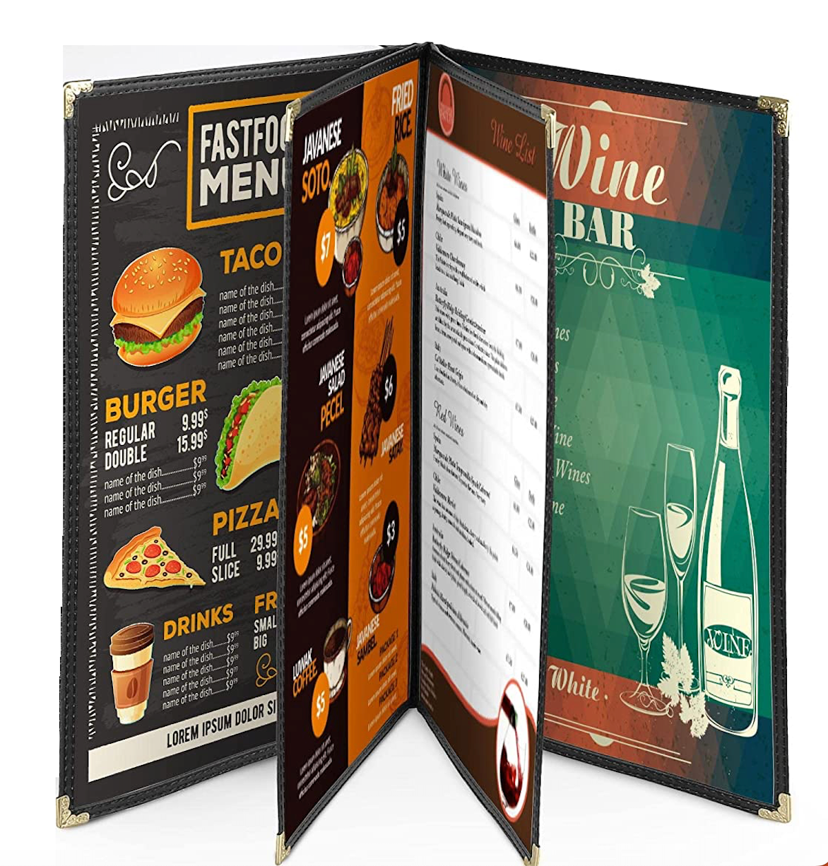 Divris PVC Restaurant Menu Cover, Menu Holder, Cafe Bar Beverage Menu Folder, Clear PVC Menu Folder (8 View): 50 Pcs Pack